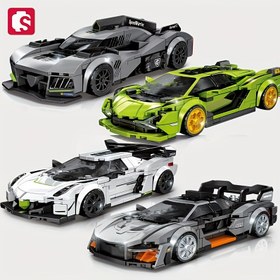 Resim 4 Farklı Tarz Yaratıcı Teknik Araçlar Süper Araba Yapım Blokları, Süper Spor Araba Model Tuğlaları 