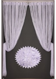 Resim Düz İp Perde 180 Cm En 280 Cm Boy Beyaz Renk Hazır İp Perde Beyaz 