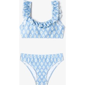 Resim Kız Çocuk Cute Flowers Desenli Bandeau Bikini Takımı 