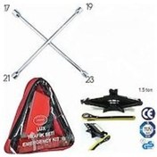 Resim Trafik Seti 1.5 Ton Cırcırlı Kriko Seti Bijon Anahtarı Çelik N11.389 