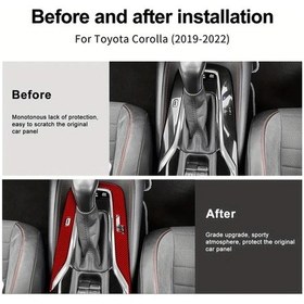 Resim Xuweiwei Red Toyota Corolla 19-24 Ve Corolla Cross 21-24 Sağ Direksiyon Karbon Fiber Vites Topuzu 