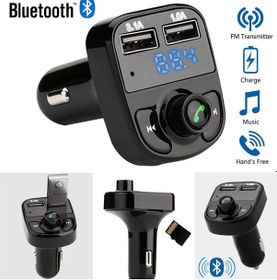 Resim Carx8 Araç Fm Transmitter Bluetooth Çakmaklık Girişli Usb Sd Kart 