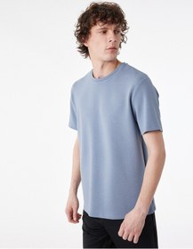 Resim Koton Regular Fit Kısa Kollu Viskon Karışımlı Bisiklet Yaka Basic Spor Tişört Gri 6sam10041nk Gri 