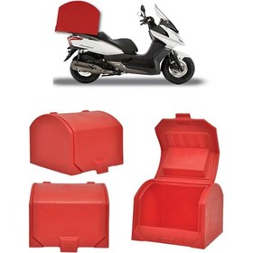 Resim MKG Honda Nc 700 X Motosiklet Servis Çantası Kırmızı 140 Lt Pizza Servis Arka Bagaj 