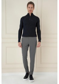 Resim Efor Slim Fit Yan Cepli Düz Esnek Casual Füme Pantolon P 1144 Füme 