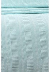Resim %100 Pamuk Çift Kişilik İki Renkli Kopanaki Dantelli Waffle Pike-210x230 Cm-bebe Mavisi Bebe Mavisi 