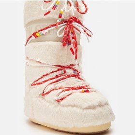 Resim MOON BOOT Kadın / Kız Bot (Kar) 80D1408990-L002 Moon Boot Icon Faux Fur Beads Cream 