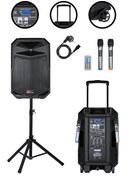 Resim Lastvoice LS-P2915 15" 850 W Portatif Taşınabilir Mikrofonlu Şarjlı Ses Sistemi Hoparlör 