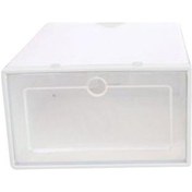 Resim Ev İçin Ayakkabı Tutucu Şeffaf Hafif Pp Şeffaf Plastik İstiflenebilir Ayakkabı Düzenleyici Beyaz 