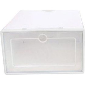 Resim Ev İçin Ayakkabı Tutucu Şeffaf Hafif Pp Şeffaf Plastik İstiflenebilir Ayakkabı Düzenleyici Beyaz 