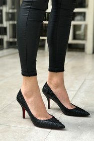 Resim trendytopuk Siyah Hakiki Deri Stiletto - Hazel 
