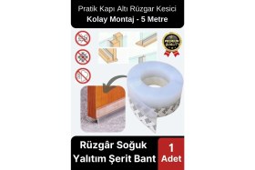 Resim Şeffaf Silikon Rüzgâr Soğuk Böcek Engelleme Cam Kapı Pencere Izolasyon Yalıtım Şerit Bant 5mt 1 Adet 