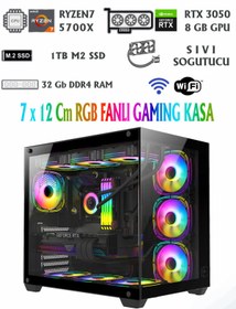 Resim RAMTECH AQUARİUM X40 RYZEN 7 5700X / RTX 3050 8GB / 32GB RAM / 1TB M2 NVME / SIVI SOĞUTMALI OYUNCU B 