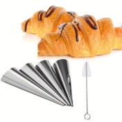 Resim 5/9/14/18 adet Paslanmaz Çelik Konik Danimarka Büyük Spiral Tüp Spiral Konik Tüp 