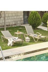 Resim Evinizin Atölyesi Ayarlanabilir Şezlong Katlanabilir Konforlu Oturma Bahçe Balkon Teras Kullanımına Uygun Şezlong 