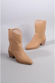 Resim SEÇ KUNDURA SEÇ 8590 HAKİKİ DERİ WESTERN YAZLIK BOT (Topuk boyu:5cm) KARAMEL 