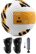 Resim Telvesse Futbol Topu 3'lü Set Pompa Ve Tekmelik Set Sert Zemin Halı Saha Futbol Topu Turuncu Hibrit No:5 