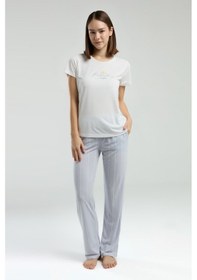 Resim Pierre Cardin Kadın Beyaz Pijama Takımı Pc8978-s-v2 Beyaz 