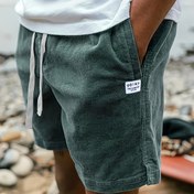 Resim Erkekler için cepli, bağcıklı, düz renkli şortlar, yazlık rahat streetwear, street style şortları|Gündelik moda şortları| Bağcıklı kapanış 