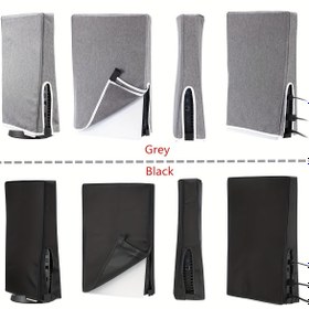 Resim PS5 Konsolu Toz Kapağı, Yatay/Dikey Koruyucu Kılıf, Çiziklere Dayanıklı, Toz Geçirmez, Su Geçirmez, Şarj Edilmez, Pil Olmadan - Gri/Siyah 