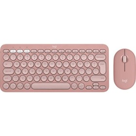 Resim Logitech 920-012247 Pebble 2 Combo Pembe Kablosuz Klavye Mouse Seti 