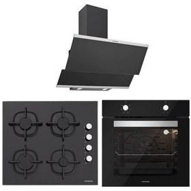 Resim Silverline BO6501B01 - CS5343B01 - 3420 Classy 60 Siyah Cam Ankastre Set 