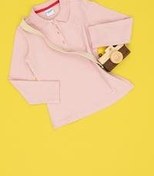 Resim Çocuk Toz Pembe Basic Polo Yaka Sweatshirt 