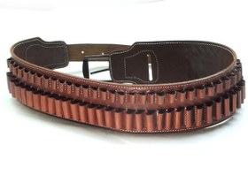 Resim Hakiki deri yivli fişeklik 7,62, 308,30,06 çap 40 lı - Koyu Kahve 140 cm XL 