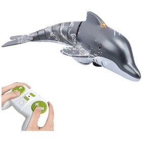 Resim Rc Uzaktan Kumandalı Oyuncak Yüzen Yunus Balığı Su Püskürtebilir Karışık 