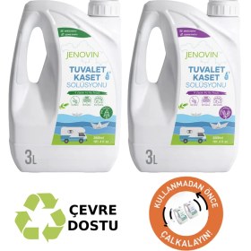 Resim Jenovin Ölçek Hediyeli - Karavan Tekne Yat Tuvalet Wc Kaset Atık Kimyasalı Lavanta - Çam Kokulu 3 L 