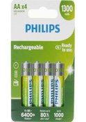 Resim Philips 1.2v 1300 mAh AA Şarj Edilebilir Kalem Pil 4'lü Paket 