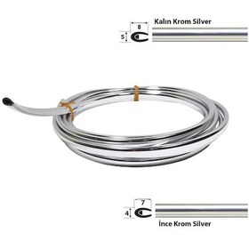 Resim U Tip Geçmeli Krom Nikelaj Şerit Krom Silver İnce 3 Metre 