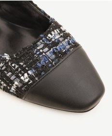 Resim Yargıcı Deri Detaylı Kumaş Babet Siyah 