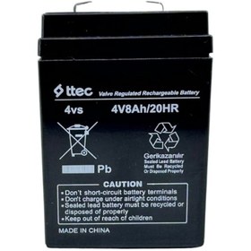 Resim Ttec 4v 8ah Bakımsız Kuru Işıldak Ve Terazi Aküsü 2025 Üretimi 