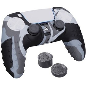 Resim Ps5 Dijital Kamuflaj Silikon Koruyucu Kılıf Ve Analog Koruyucu Karma 