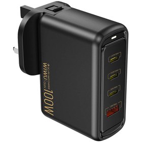 Resim Wiwu Wi-U022W Warrior Serisi GaN Teknolojili 100W QC+PD Universal Hızlı Şarj Başlığı - Siyah 