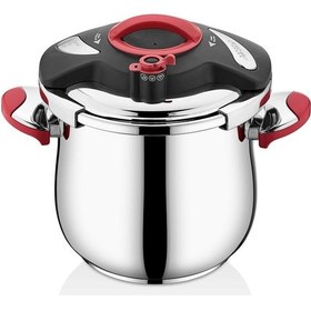 Resim Inter Çelik Pratik Kapaklı Düdüklü Tencere 10 L. Kırmızı 