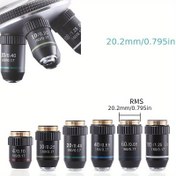 Resim Mikroskopik Objektif Lens 195 Akrmatik Sapma Saf Bakır Kabuk Siyah 4x 10x 20x 40x 60x 100x Yüksek Güç Ayna Metal Yüksek Çözünürlüklü Optik Lensler Çoklu Kaplamalı Standart RMS 20.2mm 