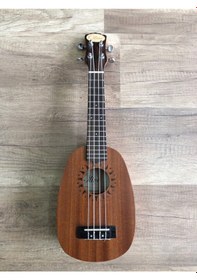 Resim Masif Maun Ağacı Karma Model ve Markalı-Ananas Üst Ukulele 