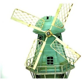 Resim Dekoratif Metal Yel Değirmeni Kumbara Vintage Biblo Hediyelik 