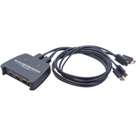 Resim VCOM Dd221-4k 2 Port Hdmi 1.4v 4k@30hz Plastik Kasa Kvm Switch 