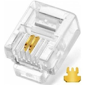 Resim 100 Adet Rj 11 2Pin Jak 6P2C Telefon Kablosu Için Konnektör Cat3 