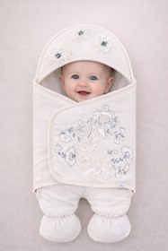 Resim Tomuycuk Bebek Kundağı Unisex Bebek Dış Kundak Battaniyesi Uyku Tulumu Hastane Çıkışı Kundak Battaniye 
