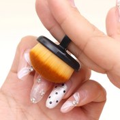 Resim 1 adet NailPro Halka Şekilli Makyaj Fırçası, İnce Yumuşak Kıllarlı Tırpan Temizleyici, Tırnak Sanatı Öncesi ve Sonrası İşlem İçin, Kokusuz Tırnak Temizleme Aracı, Manikür Temel 