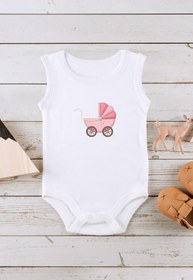 Resim Kio Tasarım Bebek Eşyaları Bebek Arabası Baskılı Bebek Body Zıbın Kolsuz Atlet Çıt Çıtlı Badi Pamuklu Hediye Kız Erkek Unisex Yeni Doğan Hastane Çıkışı Doğum Hediyesi 