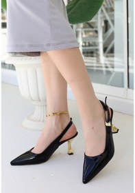 Resim Zalin Siyah Rugan Topuklu Ayakkabı Siyah 