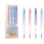 Resim 4 adet geri çekilebilir jeli kalem, 0.7mm ince ucu ile, hataları silmek için ideal, rahat tutuşu ile çizim, yazma, planlama ve okul kullanımı için mükemmel. 