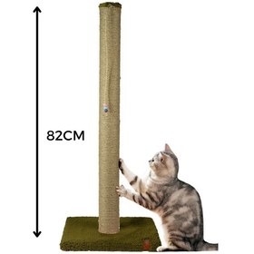 Resim 82cm Lüx Tırmalama Tahtası Catnipli Jüt Tırmalama Yeşil Minder Yüzey 