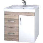 Resim Denko Petra 65 Cm Mdf Banyo Dolabı Alt Modül Ve Seramik Lavabo Çok Renkli 