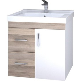 Resim Denko Petra 65 Cm Mdf Banyo Dolabı Alt Modül Ve Seramik Lavabo Çok Renkli 